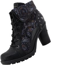 Mustang dames enkellaarsjes 15M0162011 zwart/blauw