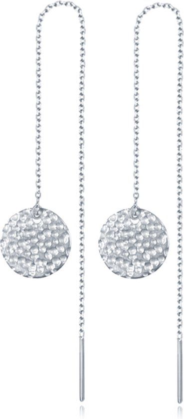 Cilla Jewels Lookinggoodtoday Oorhangers ketting Dames Zilverkleurig met Munt van Edelstaal