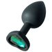 Sunfo - bouchon anal en silicone - cœur de pierre vert foncé - noir