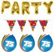 Folat - Verjaardag feestversiering 75 jaar PARTY letters en 16x ballonnen met 2x plastic vlaggetjes