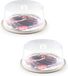 Plasticforte Taartstolp - 2x stuks - transparant - 32 x 15 cm - boîte de conservation pour gâteau / pâtisserie - fond taupe