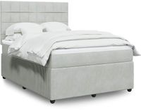 vidaXL Boxspring met matras fluweel lichtgrijs 140x190 cm