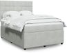 vidaXL Boxspring met matras fluweel lichtgrijs 140x190 cm