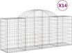 vidaXL Gabions - 14 pieces - arched - 200x50x80/100 cm - iron