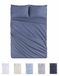 Todocama 4-delige beddengoedset, 4002, hoeslaken, laken, 2 kussenslopen, 50 x 80 cm (bed 200 x 190/200 cm, blauwgrijs)