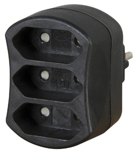 Kopp Euroadapter. 3-voudig 3-fach zwart