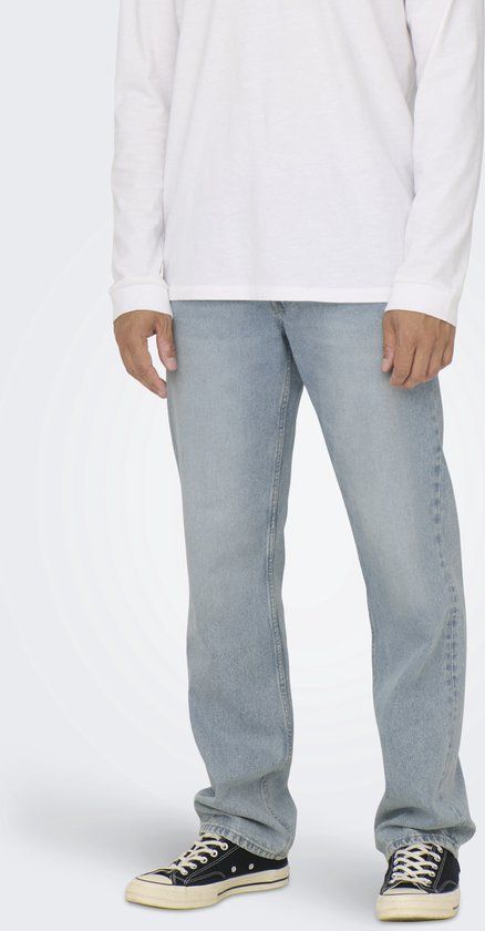 ONLY & SONS ONSEDGE Straight Fit Jeans W29 x L34 Light Blue Denim