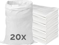 Garronda 85 x 50 cm 20 stuks Zandzakken Puinzakken Geweven Zakken Wit GD-0258
