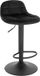 Tabouret de bar Yuliya - Industriel - Noir - Velours - Réglable en hauteur