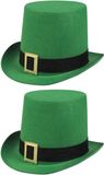 Merkloos / Sans marque Boland St Patricks Day thema - 2x - groen - verkleed hoed - volwassenen - Ierland feestartikelen