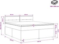 vidaXL Boxspringbed met matras, Crèmekleurig, 160 x 200 cm, Stof