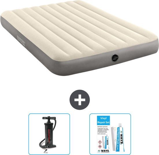 Intex Luchtbed - 2-Persoons - 152 x 203 x 25 cm - Beige - Dura Beam - Inclusief Reparatieset