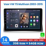 Awesafe Convient pour VW Volkswagen T5 Multivan 2003 à 2015 - Carplay & Android Auto - 2 Go + 64 Go - Navigation GPS Bluetooth WIFI