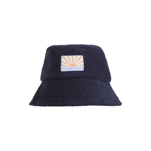 Me & My Monkey buckethat van badstof donkerblauw