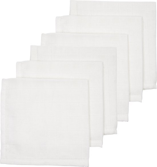 Meyco Baby Uni monddoekjes - 6-pack - hydrofiel - white - 30x30cm