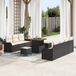 vidaXL Tuinbank Set Zwart/Crèmewit Polyrattan 10-delig