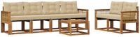 vidaXL - Acacia Hout Loungeset Bank 6-Persoons Natuurlijk en Beige