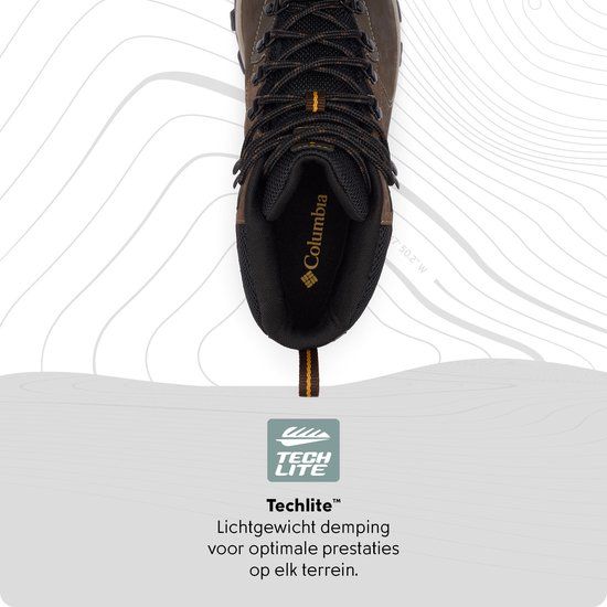 Columbia NEWTON RIDGE PLUS II WATERPROOF Heren Wandelschoenen - Cordovan, Squash - Maat 41.5