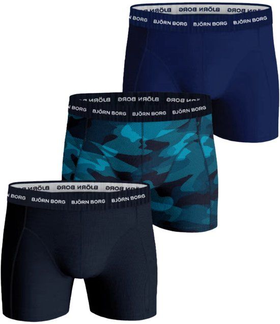 Bjorn borg Björn Borg Heren Onderbroeken 3-Pack Boxers Blauw Maat M