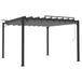 VidaXL Prieel met lamellendak, 3x3 meter, antraciet, stof en aluminium