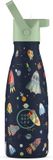 Cool Bottles - Space Rockets - 260ml - Roestvrijstalen drinkfles met rietje