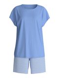 CALIDA Dames Pyjama Kort Katoen Maat S Lichtblauw / Wit