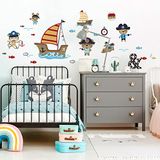 Muursticker Piraten en de magische schat H 60 x 90 cm