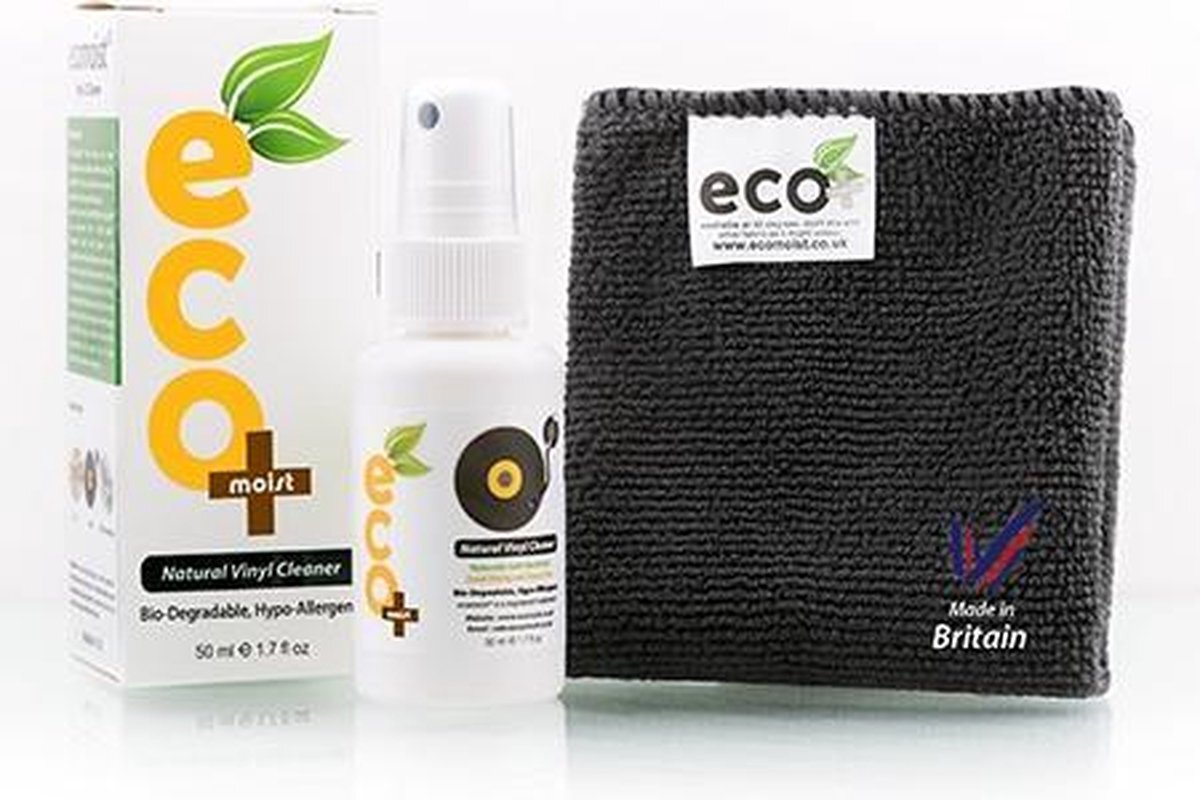 Ecomoist Vinyl Cleaner (CD, DVD Cleaner) 50ml - 100% natuurlijke reiniger voor LP, DVD,... - met extra-fijn vezeldoekje