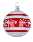 Set van 6 kerstballen (diameter 7 cm) van mondgeblazen en handbeschilderd glas
