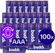 Buddi Oplaadbare AAA Batterijen | 100 Stuks | 1.200 mAh | Oplaadbaar | AAA Batterij