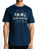Tom Tailor - T-shirt avec imprimé logo - Taille XXL - bleu marine pétrole injecté