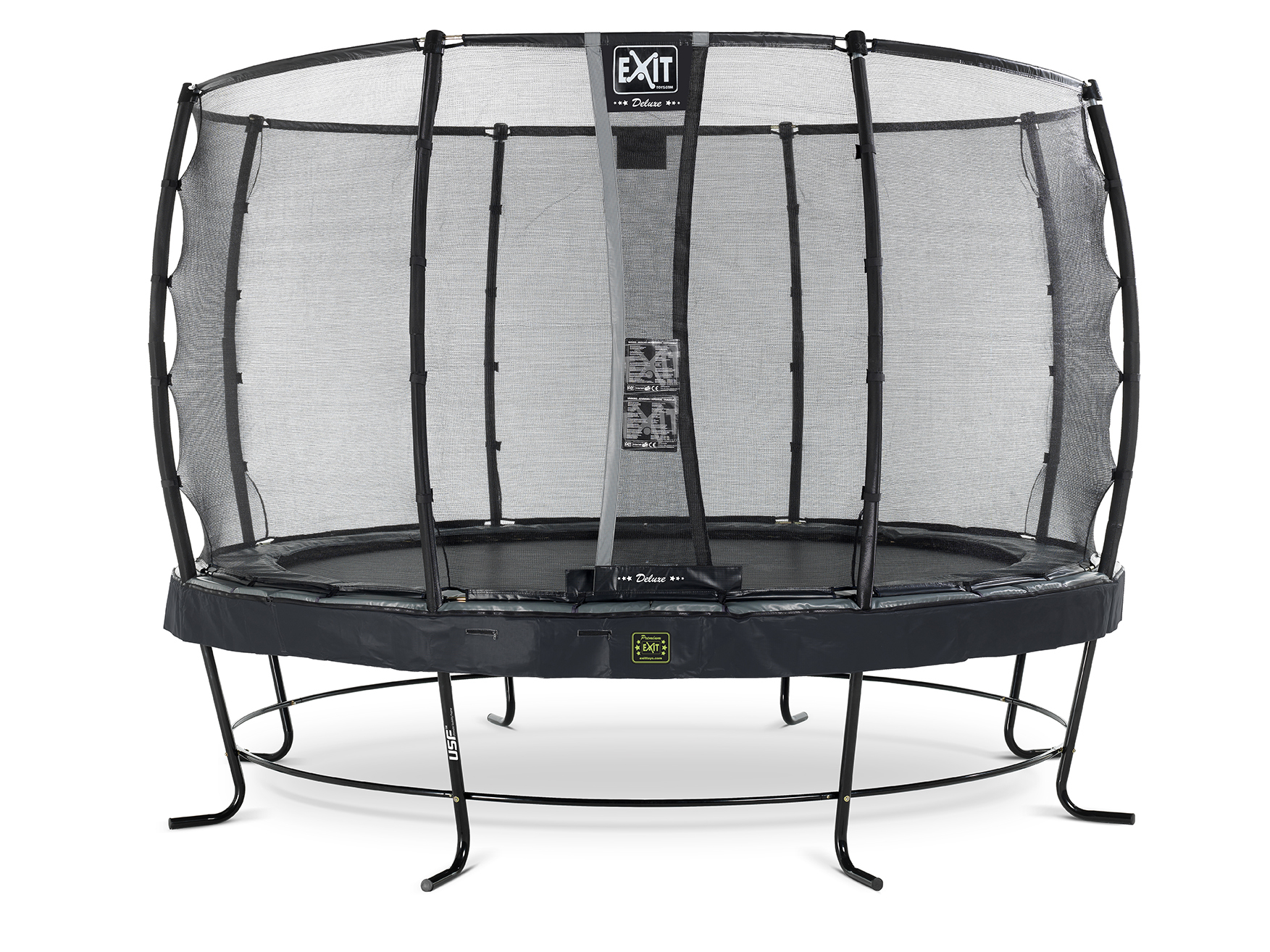 Exit Elegant Premium trampoline ø366cm met Deluxe veiligheidsnet - zwart