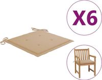 vidaXL Tuinstoelkussens 4 stuks 50x50x3 cm Oxford stof beige