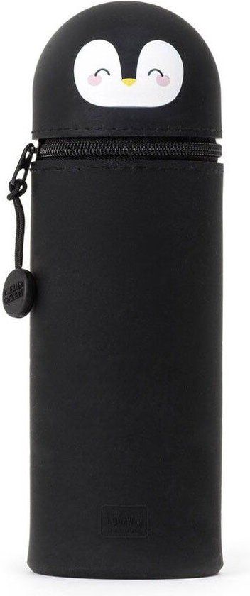 Legami Kawaii Penguin Soft Pencil Case Silicone Black