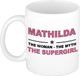 Bellatio Decorations naam cadeau mok - Mathilda - Woman Myth Supergirl - koffiemok - 300 ml - collega - moederdag