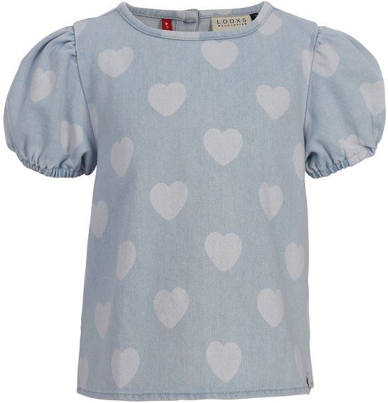 LOOXS Little 2612-7130-997 Meisjes Blouse - Maat 98 - Lichtblauw