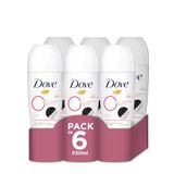 Dove Roll-on Original zonder aluminium/alcohol, (voor 24 uur bescherming met 1/4 verzorgende crème), 6 stuks (6 x 50 ml)