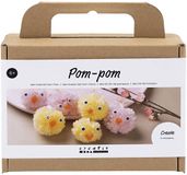Creativ Company CC Mini Craft Kit Pompom, Chicks, assorted colours, 1 pack