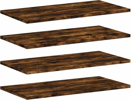 vidaXL Wandschappen 4 stuks 60x30x1,5 cm bewerkt hout gerookt eikenkleur