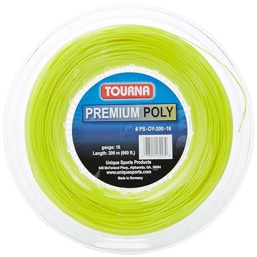 Tourna Premium Poly Tennis String, Optic Yellow