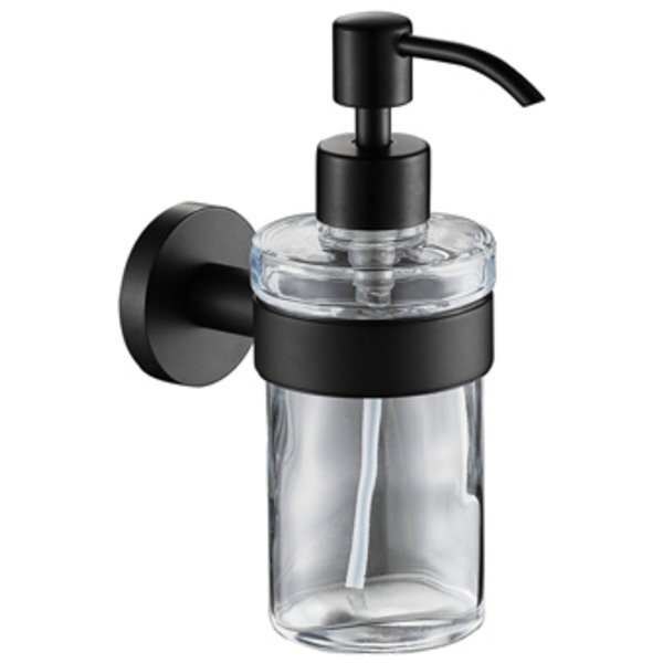 Plieger Vigo zeepdispenser glas met houder zwart 4784426