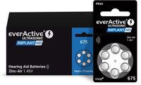 everActive ULTRASONIC IMPLANT HD 675 PR44 Blauw Hoorbatterijen 60 Stuks