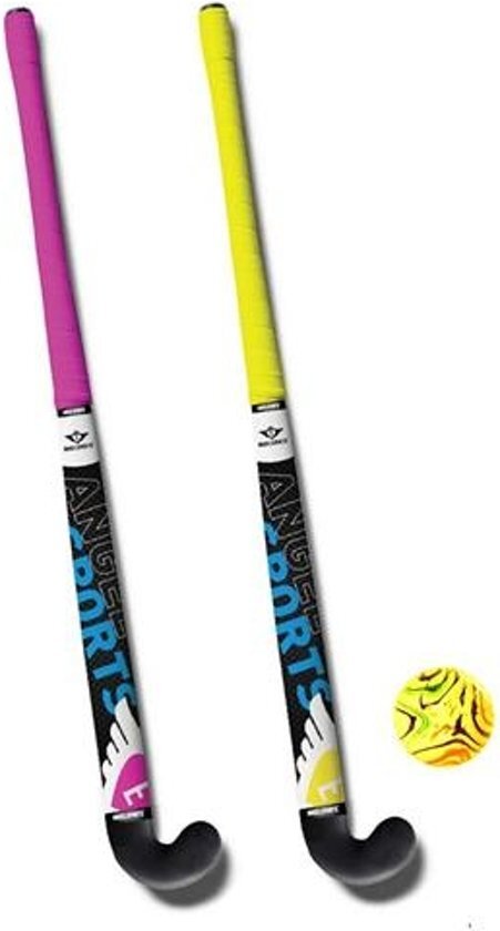 Angel sports Hockeyset 3-delig Roze/geel 33 Inch