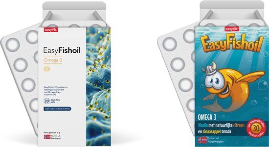 EasyFishoil - Omega 3 Voordeelpakket - Kids & Adult - 2 stuks