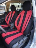 BREMER SITZBEZÜGE Maat pilotenhoezen stoelhoezen compatibel met Ford C-Max 2 bestuurder en passagiers vanaf 2010-2019 / MD502 stoelhoezen set in zwart/rood