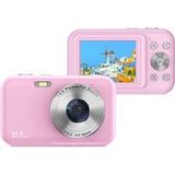 ELVANZA HD-digitale camera, mini-camera voor thuisgebruik, camera voor kinderen, draagbaar en lichtgewicht, roze