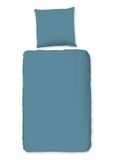 Muller Textiles Good Morning dekbedovertrek effen kleur - Lits jumeaux 240x200/220 cm - Adria Blauw - 100% Katoen renforcé
