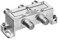 PremiumCord Antennesplitter met 4x F-aansluitingen, F-aansluiting op 4x F-aansluiting, 4-voudig, 5-1000 MHz, voor kabeltelevisie en DVB-T2 HD.