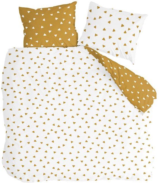 Byrklund Just Triangles Dekbedovertrek Lits-jumeaux 240x220 cm - Katoen - Wit/Geel