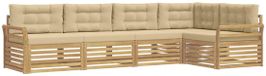 vidaXL Buitenbank Set 5-delig Wit en Beige Polyester